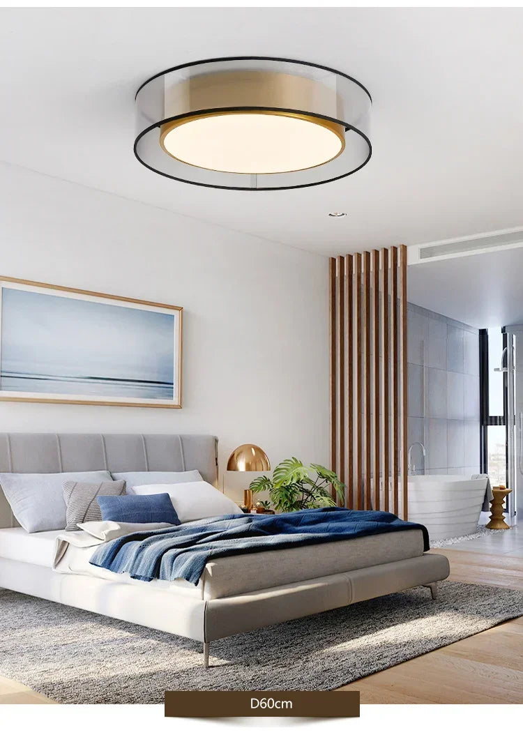 Pendant Light: Modern Circular Ring LED in Gold & White for Dining & Living Room