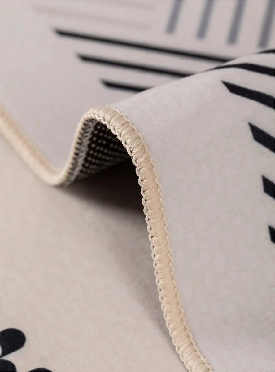 VIKAMA Living Room Rug Modern Simple Black Sofa Table Mat Light Luxury Bedroom Bed Blanket Home Crystal Velvet Large Area Mat