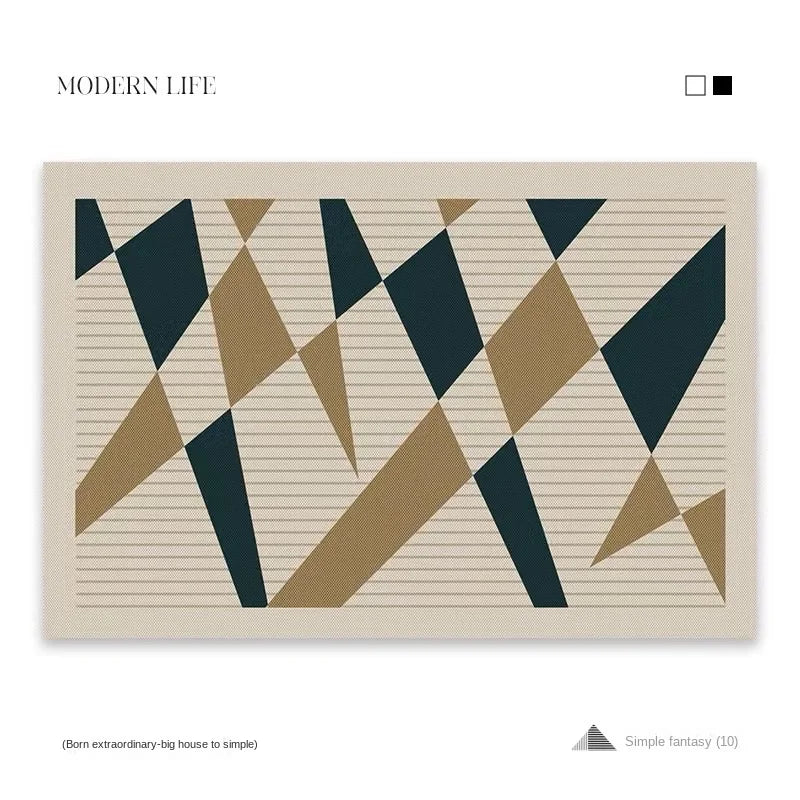 VIKAMA Living Room Rug Modern Simple Black Sofa Table Mat Light Luxury Bedroom Bed Blanket Home Crystal Velvet Large Area Mat