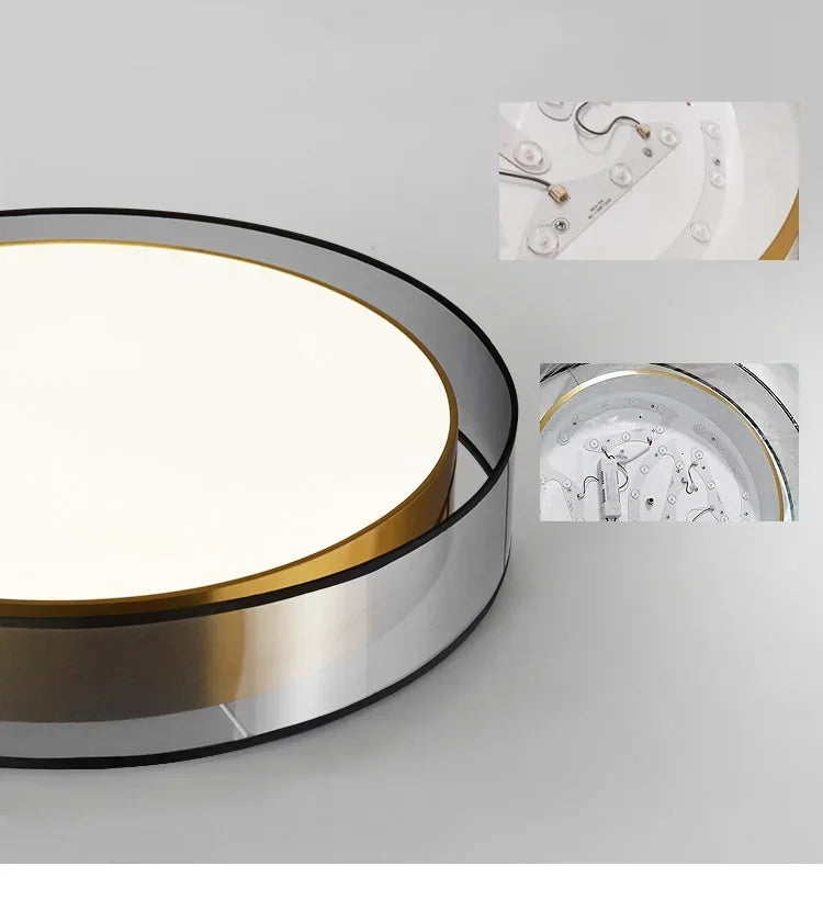 Pendant Light: Modern Circular Ring LED in Gold & White for Dining & Living Room