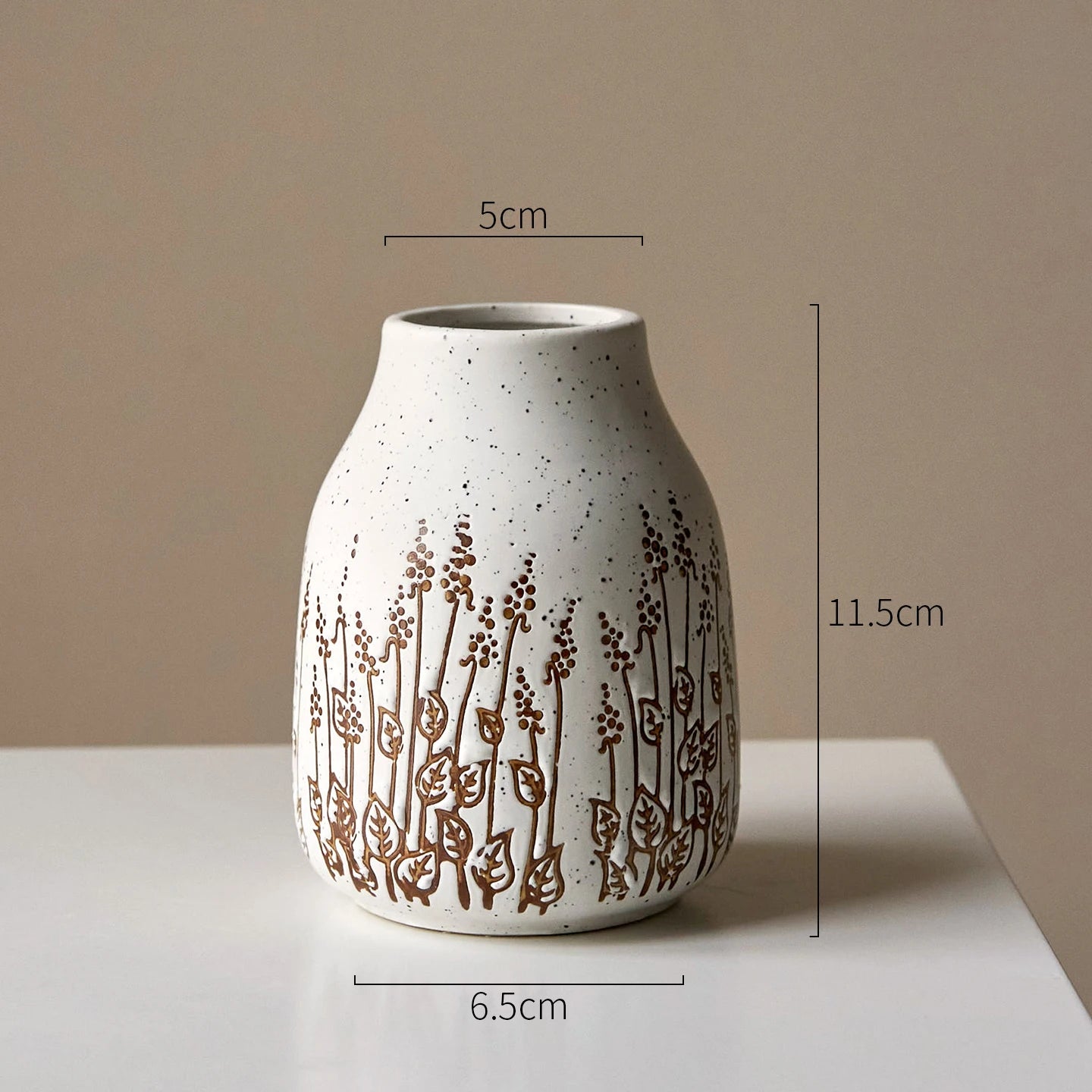 Countryside Ceramic Lavender Vase - Small Decorative Flower Vase