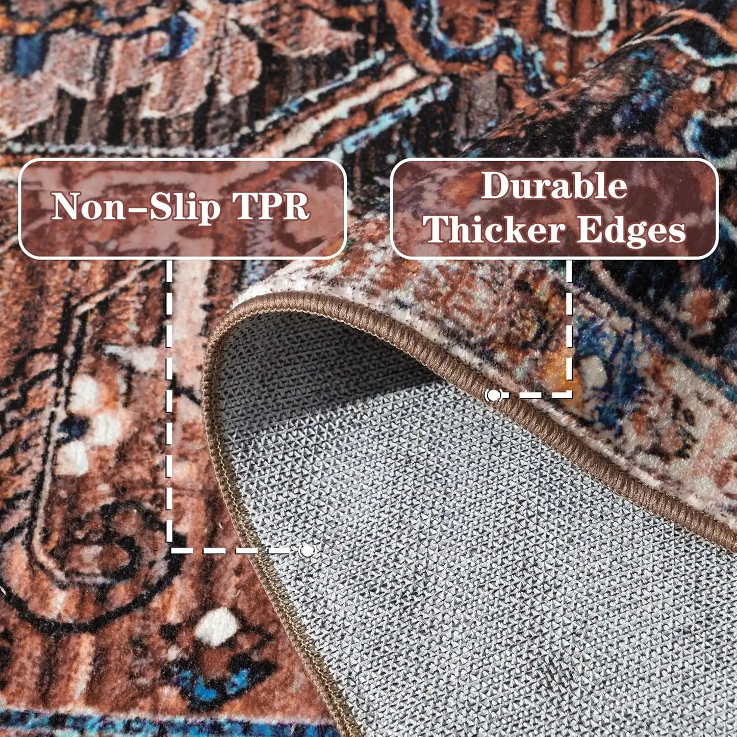 Vintage Persian Rug - Faux Cashmere Area Carpet