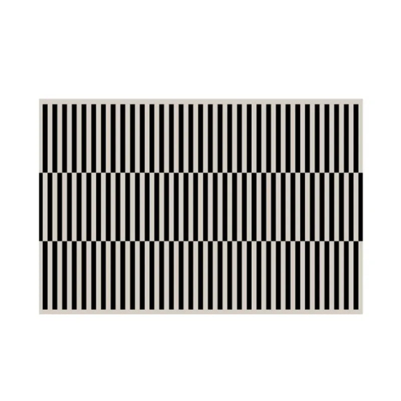 Retro Striped Rug - Navy & White or Black & White Geometric Carpet