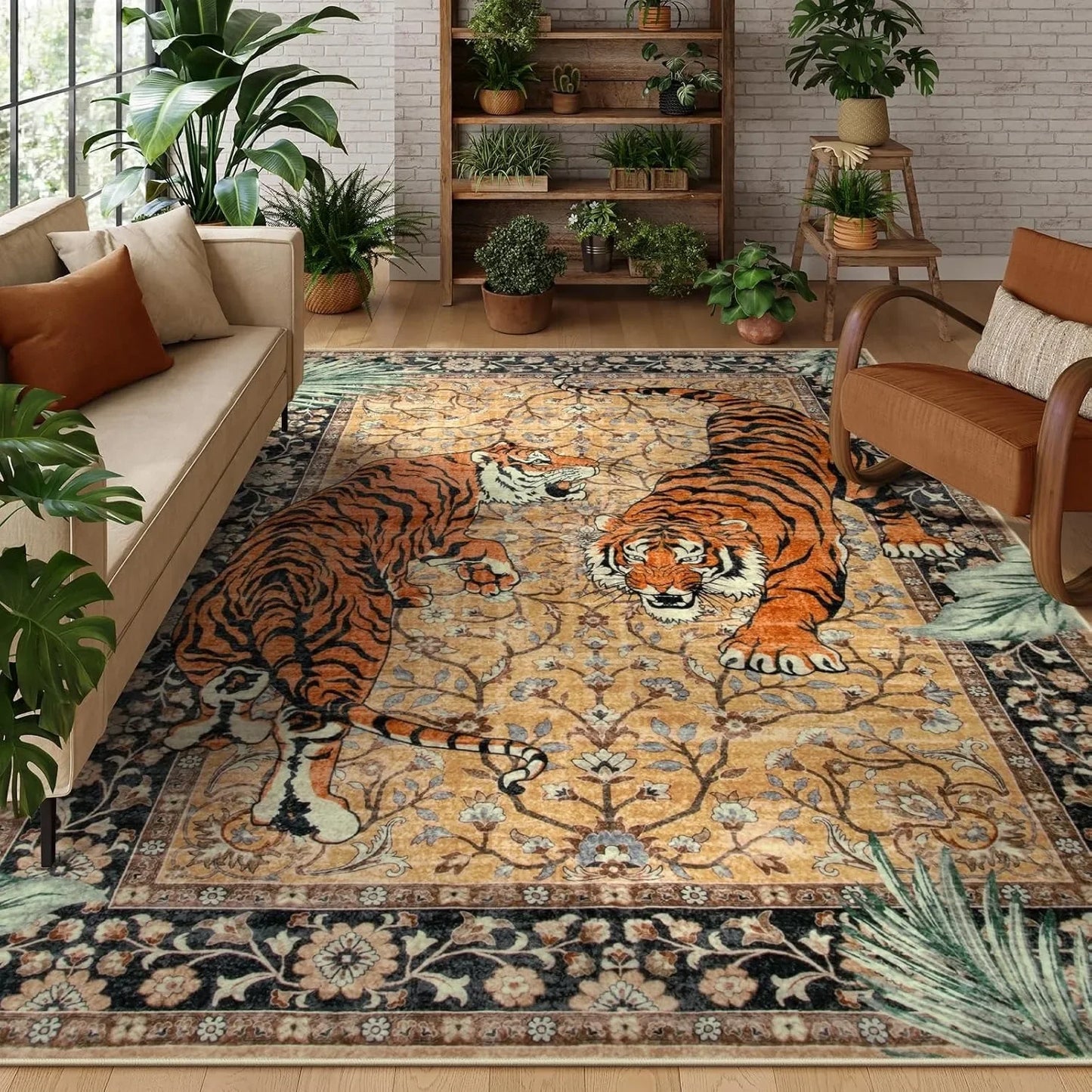 Jungle Tiger Rug - Luxury Oriental Area Carpet