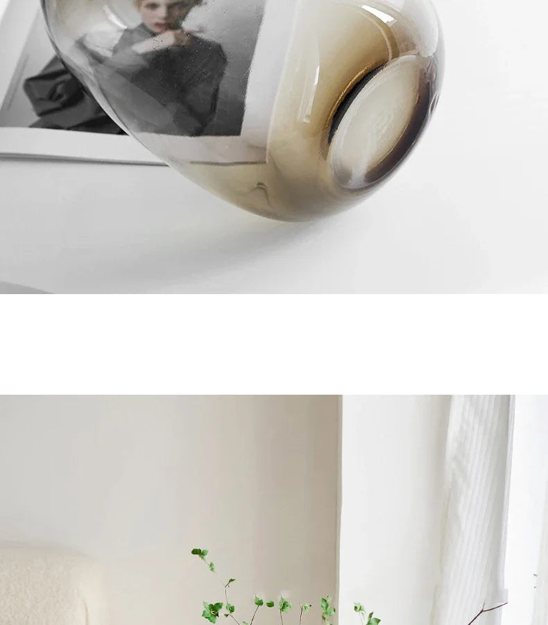 Transparent Glass Vase, Office Decor, Large Capacity Hydroponic Flower Pot, Vase, Bedroom Aesthetic Decor, Home Decor