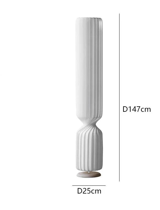 Floor Lamp: Sculptural Fluted Design in White - Modern Statement Lighting