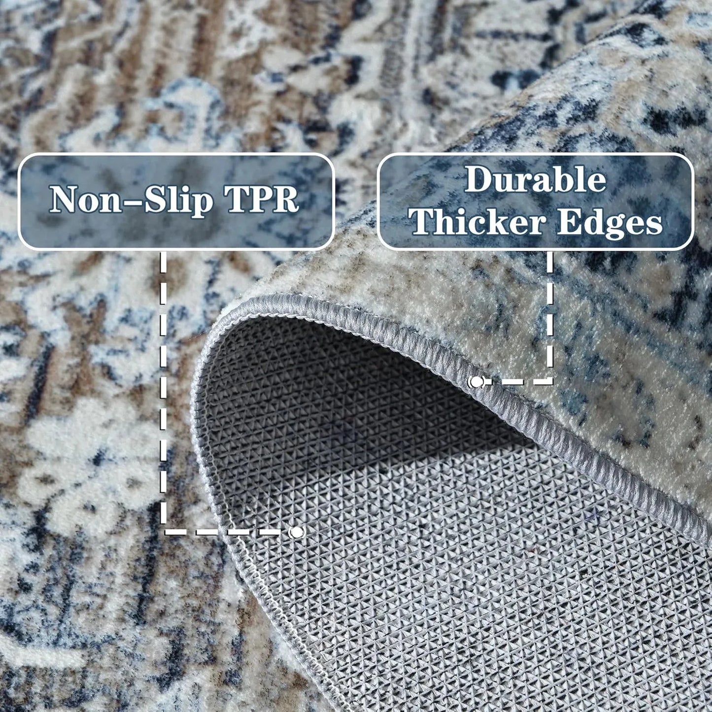 Vintage Persian Rug - Faux Cashmere Area Carpet