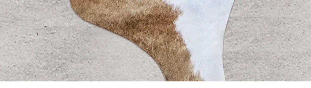 Irregular Faux Cowhide Area Rug - Plush Anti-Slip Mat