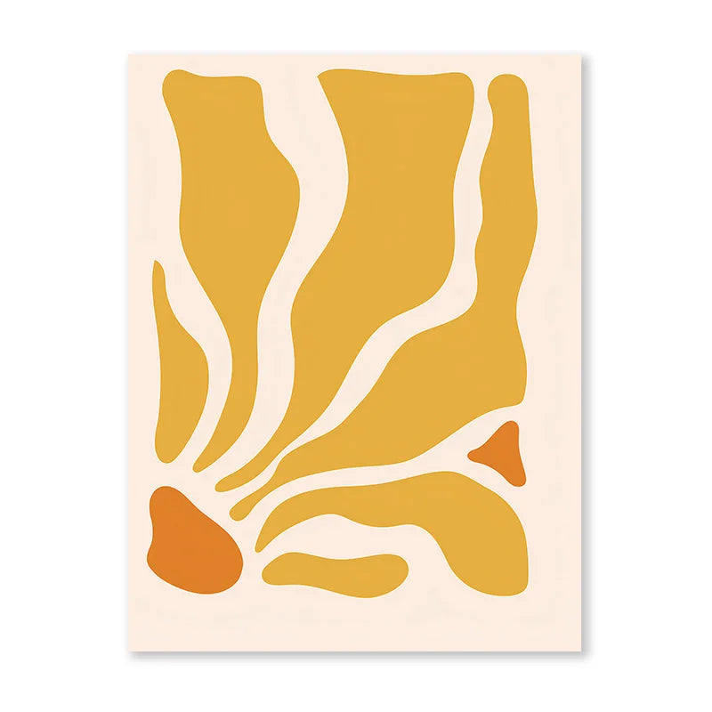 Matisse Print Bohemian-style poster Yellow Wavy Leaves Wall Art decorative painting Home Bedroom Decor Prints Canvas painting