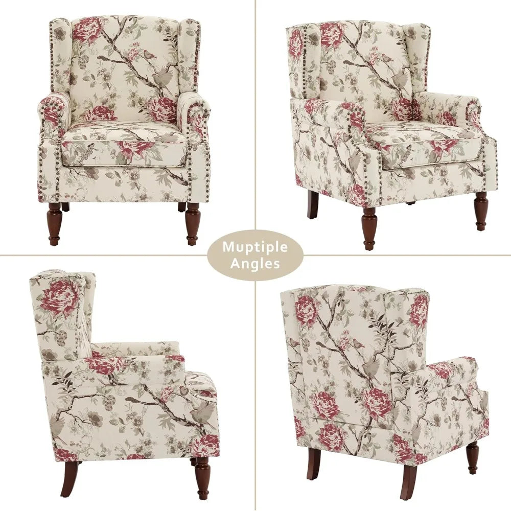 Wingback Accent Chair Set of 2 with High Back