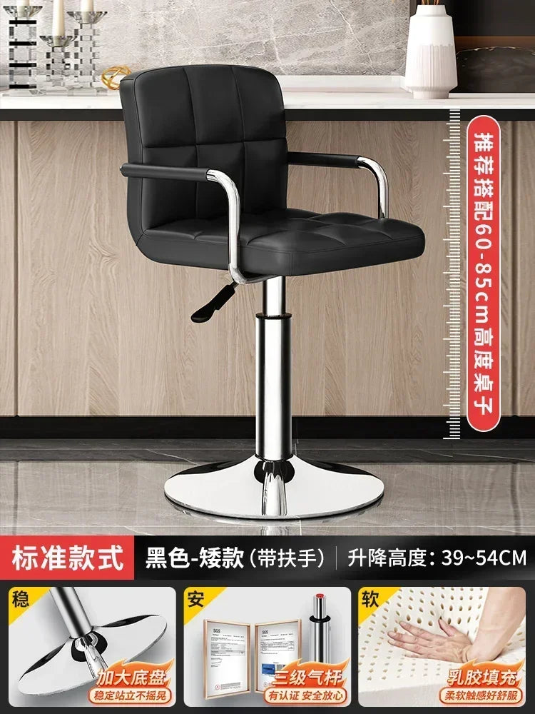 Upholstered Bar Stools 24-Inch Counter Height Stools Modern Kitchen Chairs with Metal Base PU Leather Stools