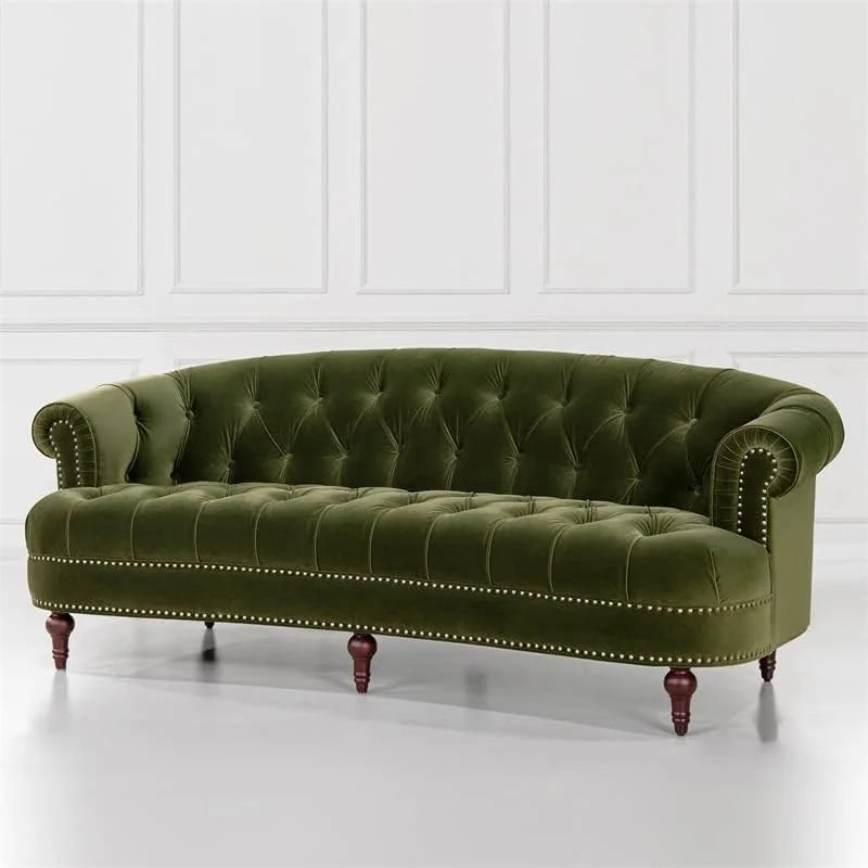 Velvet Sofa 3-Seat: Luxurious Upholstered Couch for Living Room, Hotel & Apartment