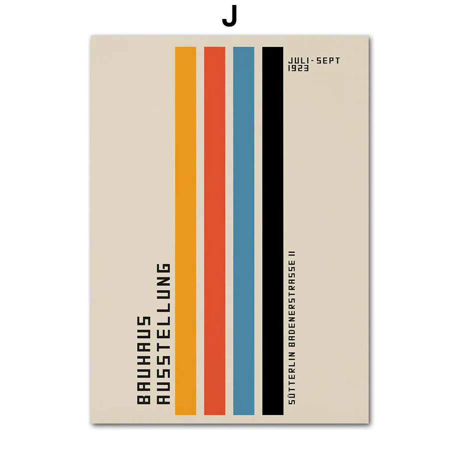 Bauhaus Geometry ,Mondrian Gallery Wall Pop Art ,Canvas Painting - Nordic Posters And Prints Wall Pictures For Living Room Decor