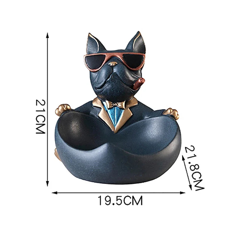 Cool Dog Figurine Storage Box - Resin Sculpture | Home Decor
