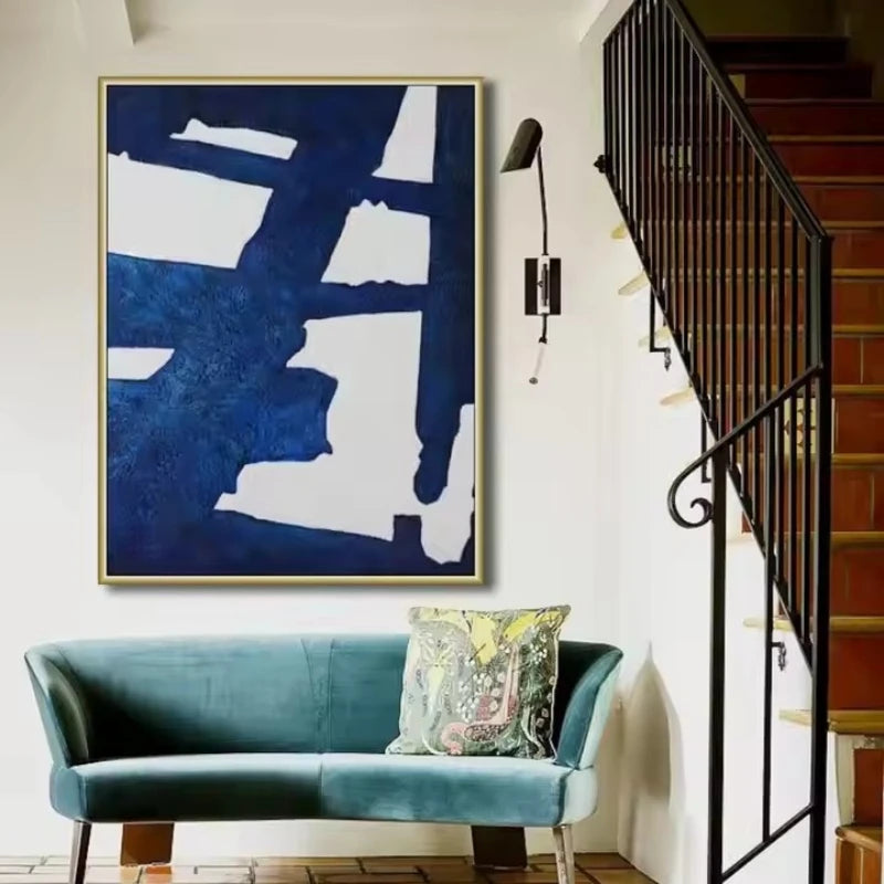 Nordic Abstract Blue Poster and Prints Canvas Painting Wall Art Picture for Living Room Home Decor Cuadros