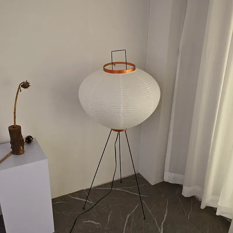 Japanese Minimalist LED Floor Lamp - Nordic Lantern Style