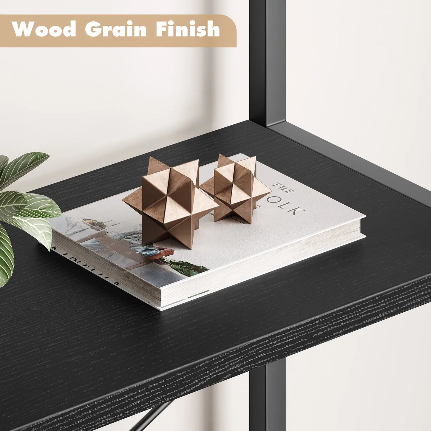 5-Tier Arched Bookshelf - Industrial Freestanding Display Rack, 180cm