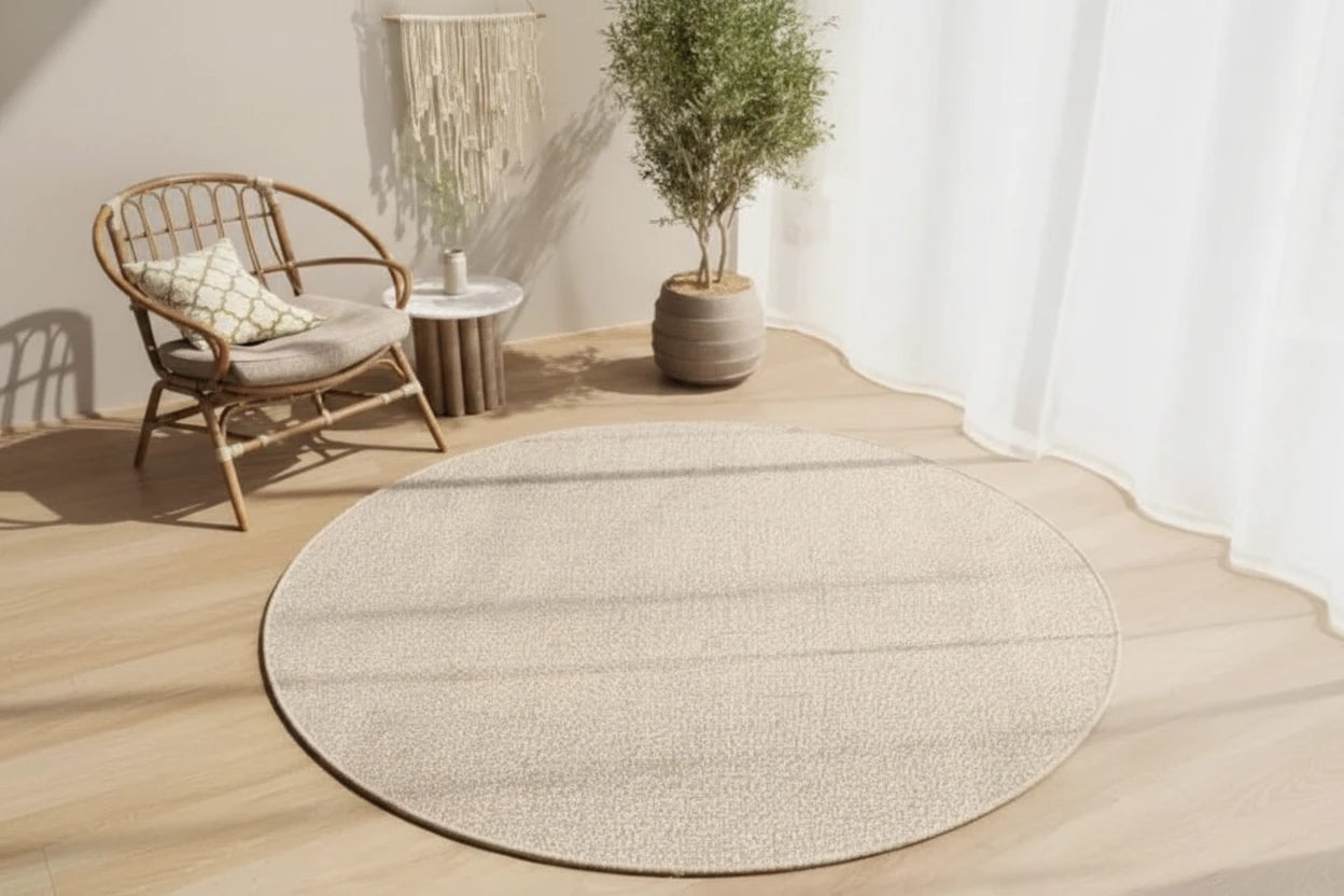 Round Faux Wool Area Rug - Multiple Designs - 60cm or 80cm