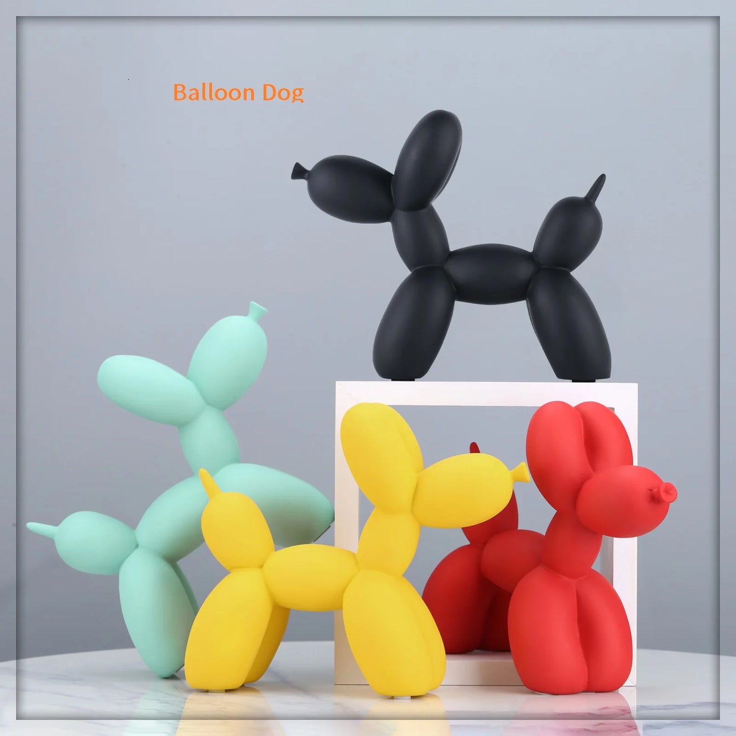 Matte Balloon Dog Statue - Resin Sculpture | Modern Nordic Home Decor
