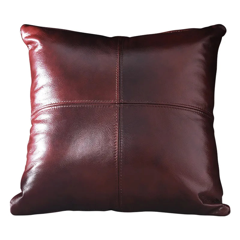 Luxury Solid Dobule-side Cow Skin Embrace Pillow Cover Cow Skin Pillow Case for Livingroom Bedroom Sofa Bay Window Waist Cushion