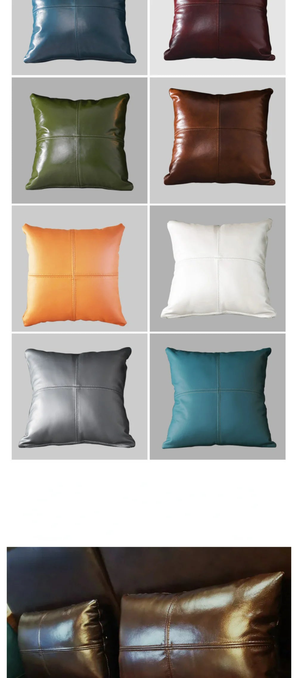 Luxury Solid Dobule-side Cow Skin Embrace Pillow Cover Cow Skin Pillow Case for Livingroom Bedroom Sofa Bay Window Waist Cushion