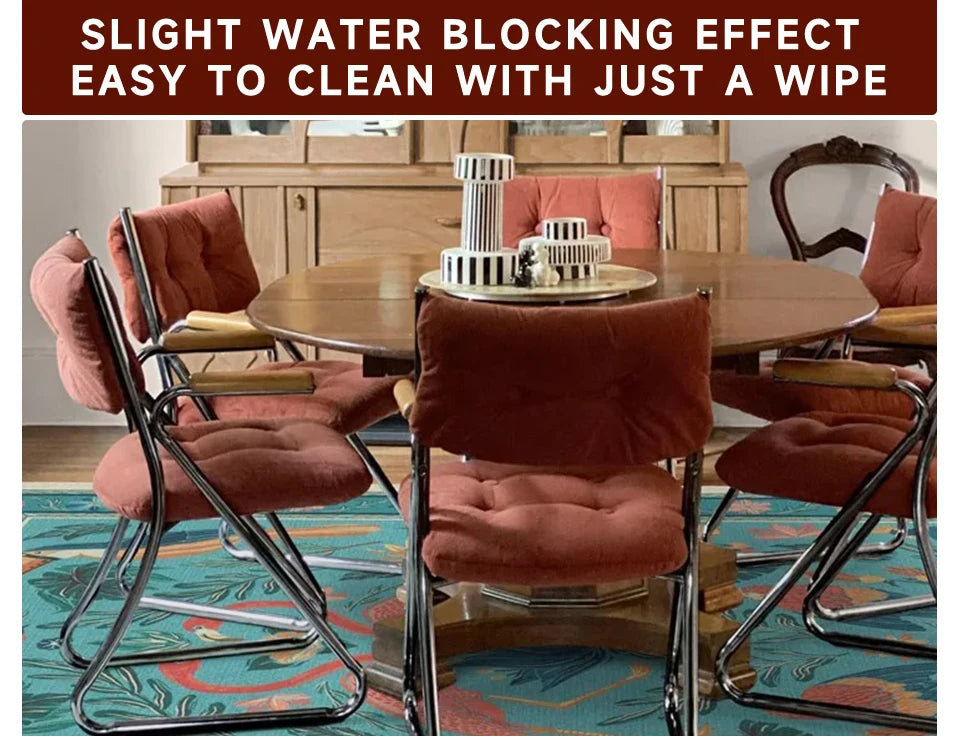 Bohemian Rug – Retro Animal & Plant Motif Carpet for Living Room & Bedroom