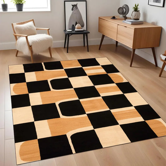 Modern Geometric plaid Area Rug Non Slip Soft Carpet For Living Room Bedroom Home Decor Modern Home Lovers Use