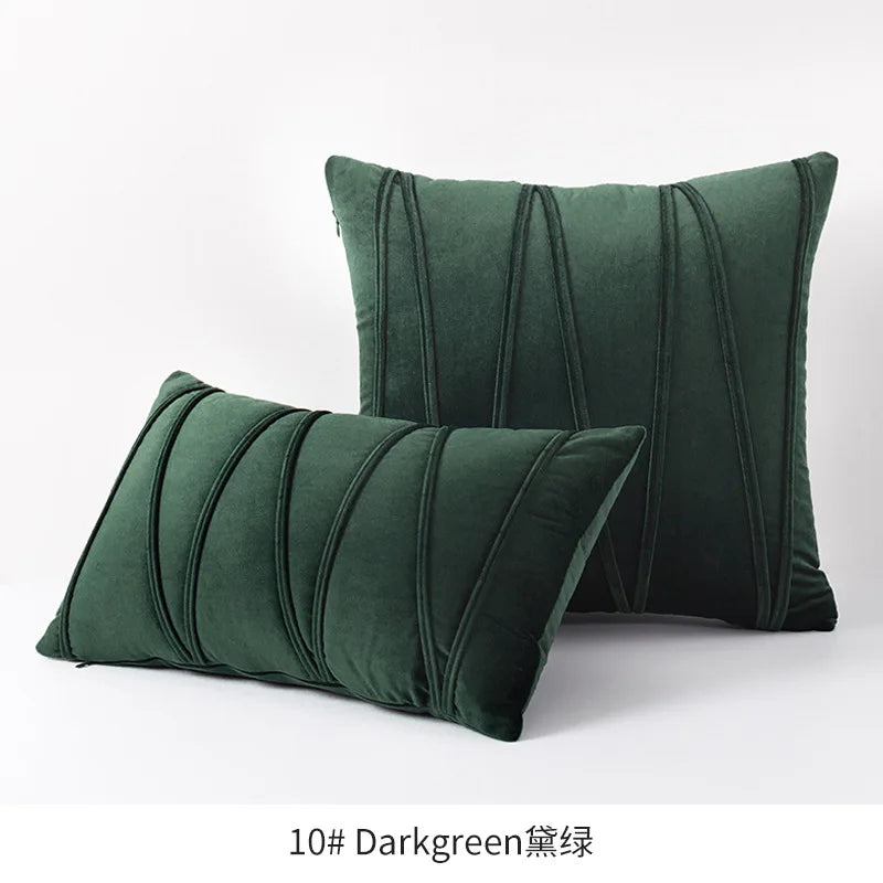 Set of 2 Decorative Green Throw Pillow Covers Soft Solid Velvet Pillow Covers Cushion Case for Sofa Bedroom подушки декоративные