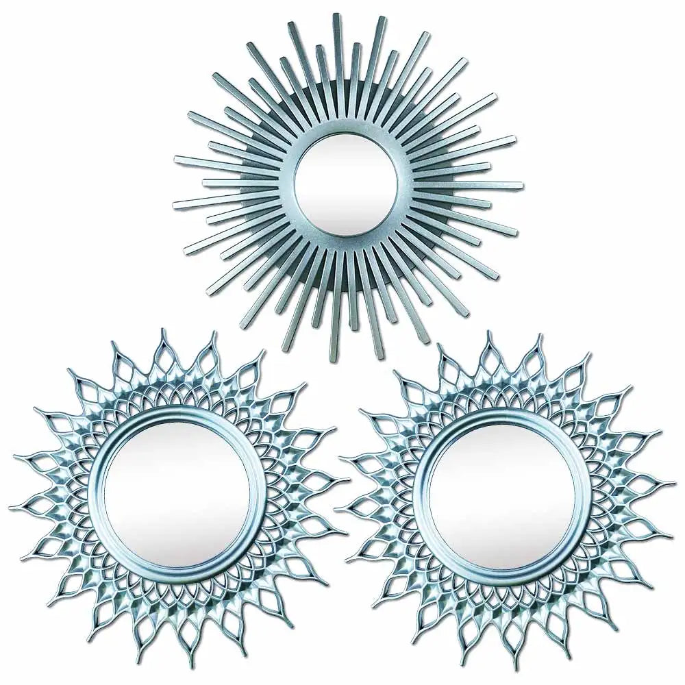 Sunburst Wall Mirror - Round Decorative Gold or Silver - Boho Decor