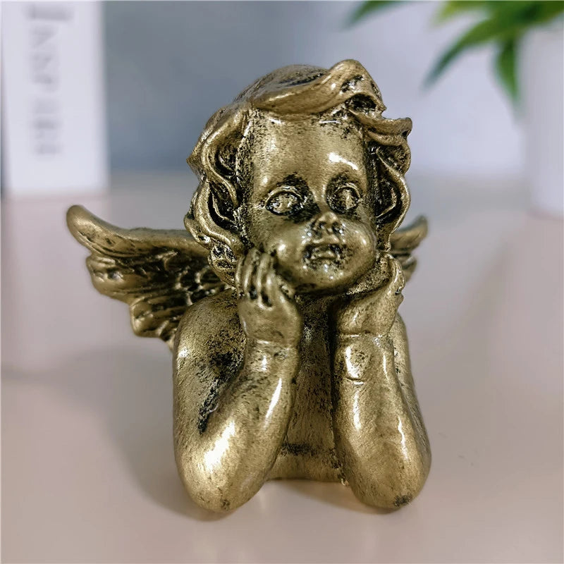 Golden Angel Fairy Figurines - Resin Prayer Statue | Wedding & Home Decor