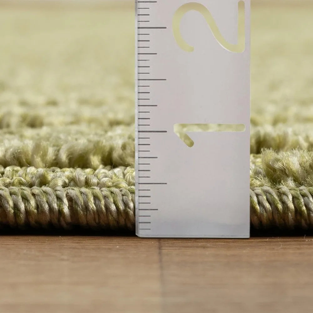 Green Geometric Wave Area Rug - Contemporary Design, 8x10