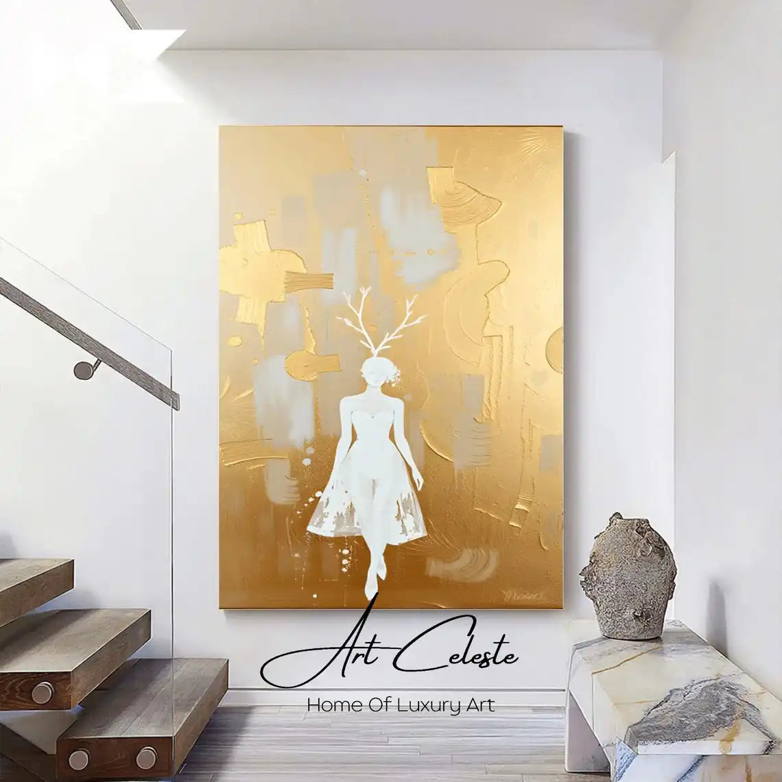 Large Modern White Textured Wall Art Painting Abstract Canvas Wall Orange Painting Handmade painting for Home Bedroom Wall Decor