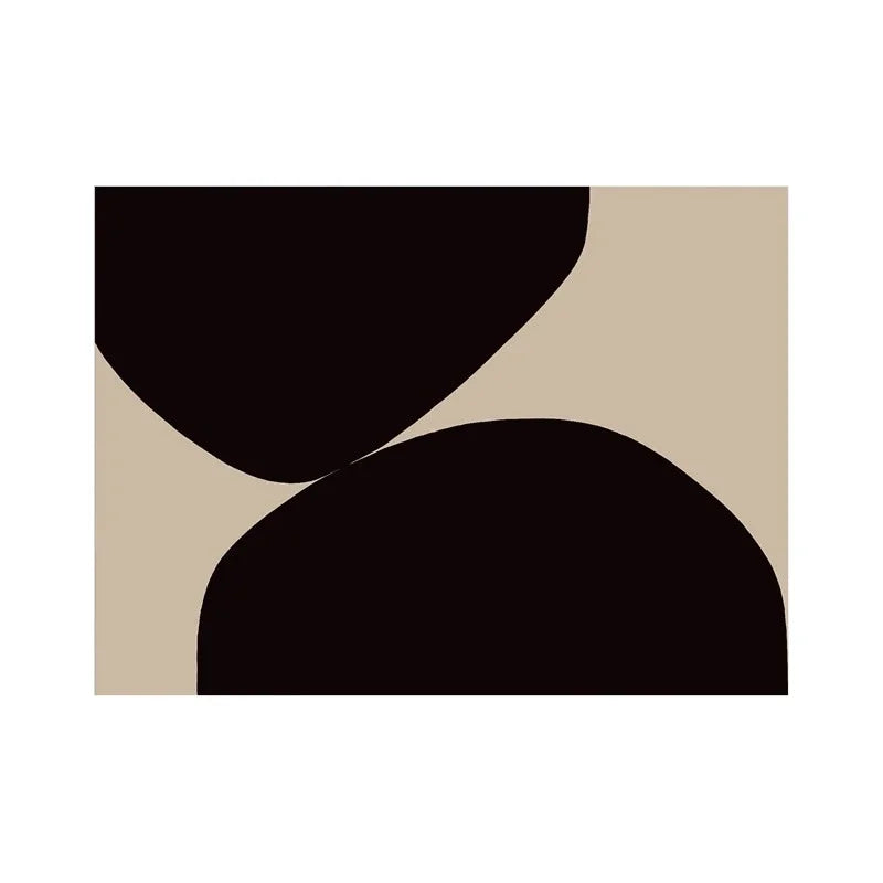 Black & White Abstract Rug - Modern Geometric Curves