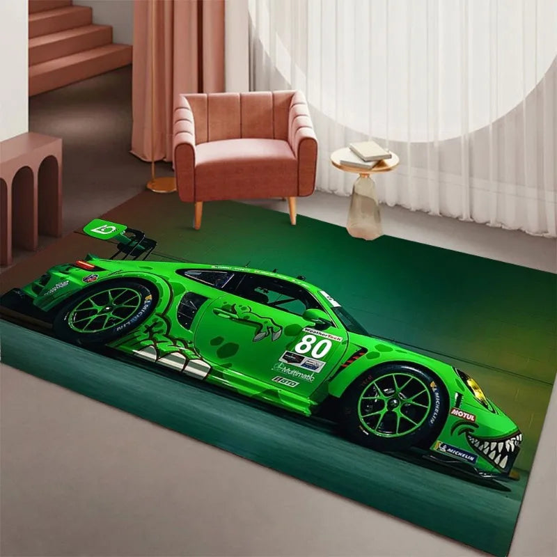 Racing Car Rug - 3D Print Non-Slip Floor Mat