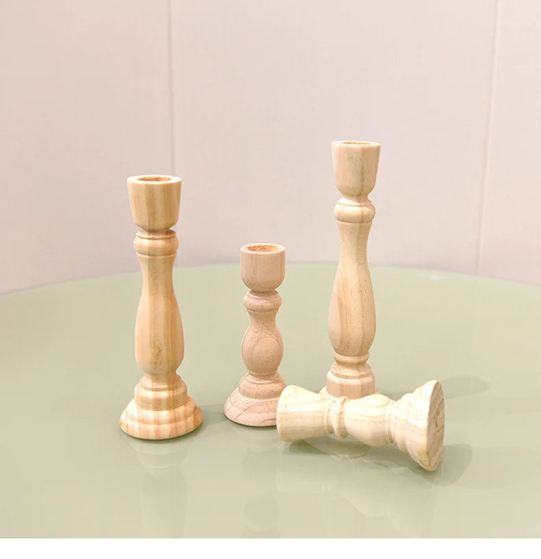 Solid Wooden Travel Menorah - Handcrafted Jewish Candle Holder for Shabbat, Wedding Decor & Ritual Candlesticks (1-Piece Set)