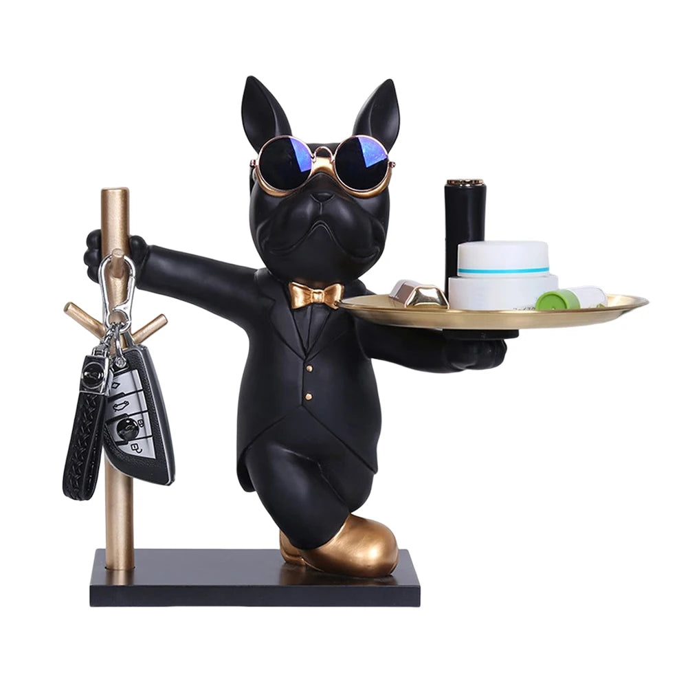 Magnate Pitbull Statue - Resin Sculpture with Storage Tray | Home Decor