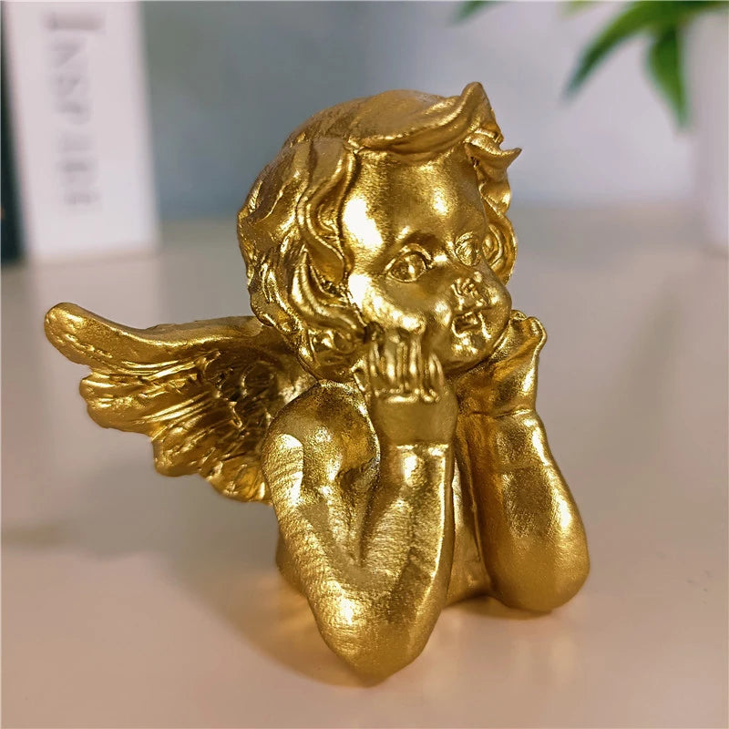 Golden Angel Fairy Figurines - Resin Prayer Statue | Wedding & Home Decor