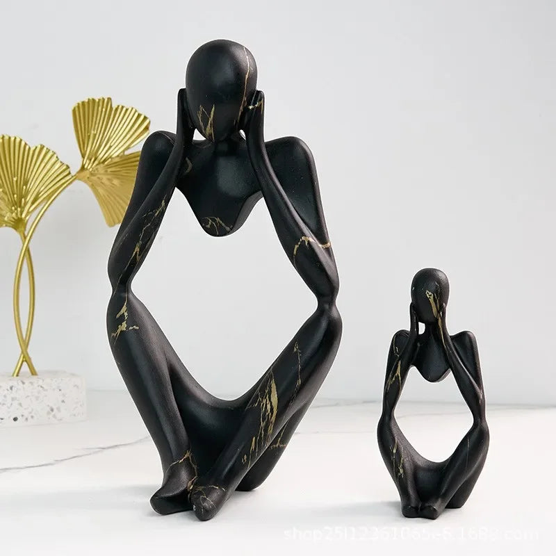 Resin Thinker Statue - Colourful Abstract Sculpture | Modern Home Decor