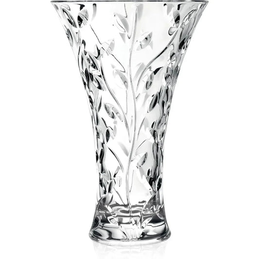Crystal Laurel Vase 11 Inch, Cut Crystal Design Extra Large Vase