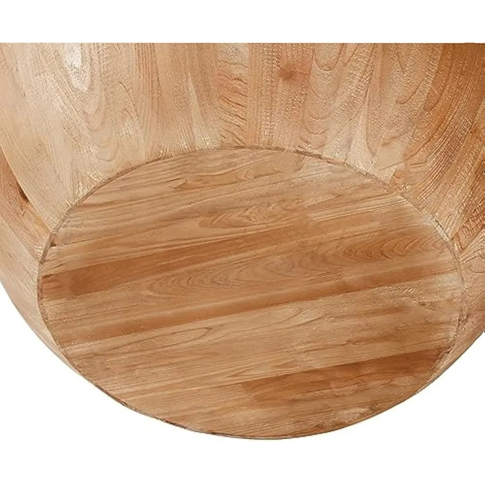 35.43" Round Coffee Table with Storage, Retro Wood Coffee Tables for Living Room, Wood Look Side Table End Table Accent Furnitur