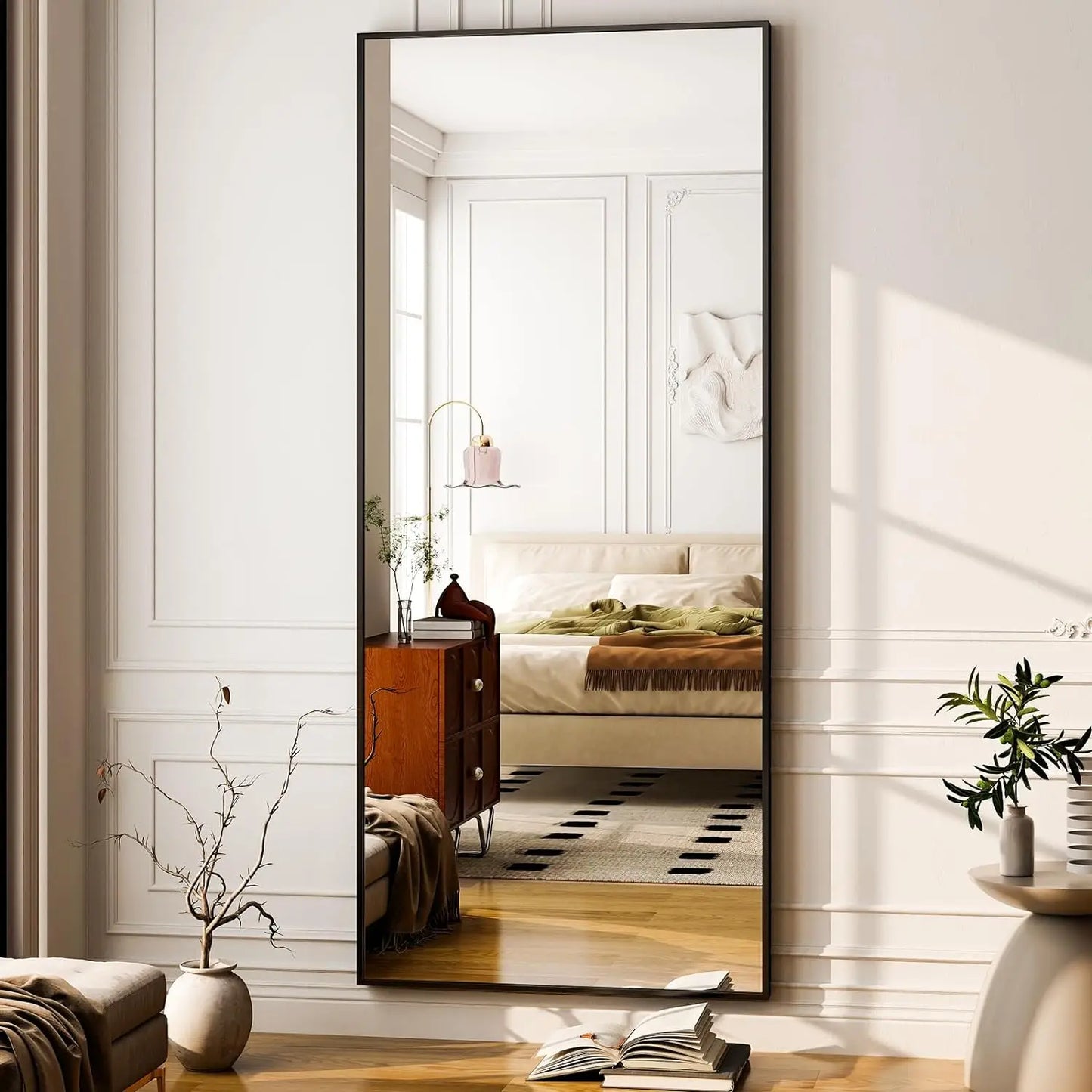 Full Length Mirror - Floor Mirror - Rectangular Wall Mounted Mirrors for Bedroom, Living Room, Bathroom