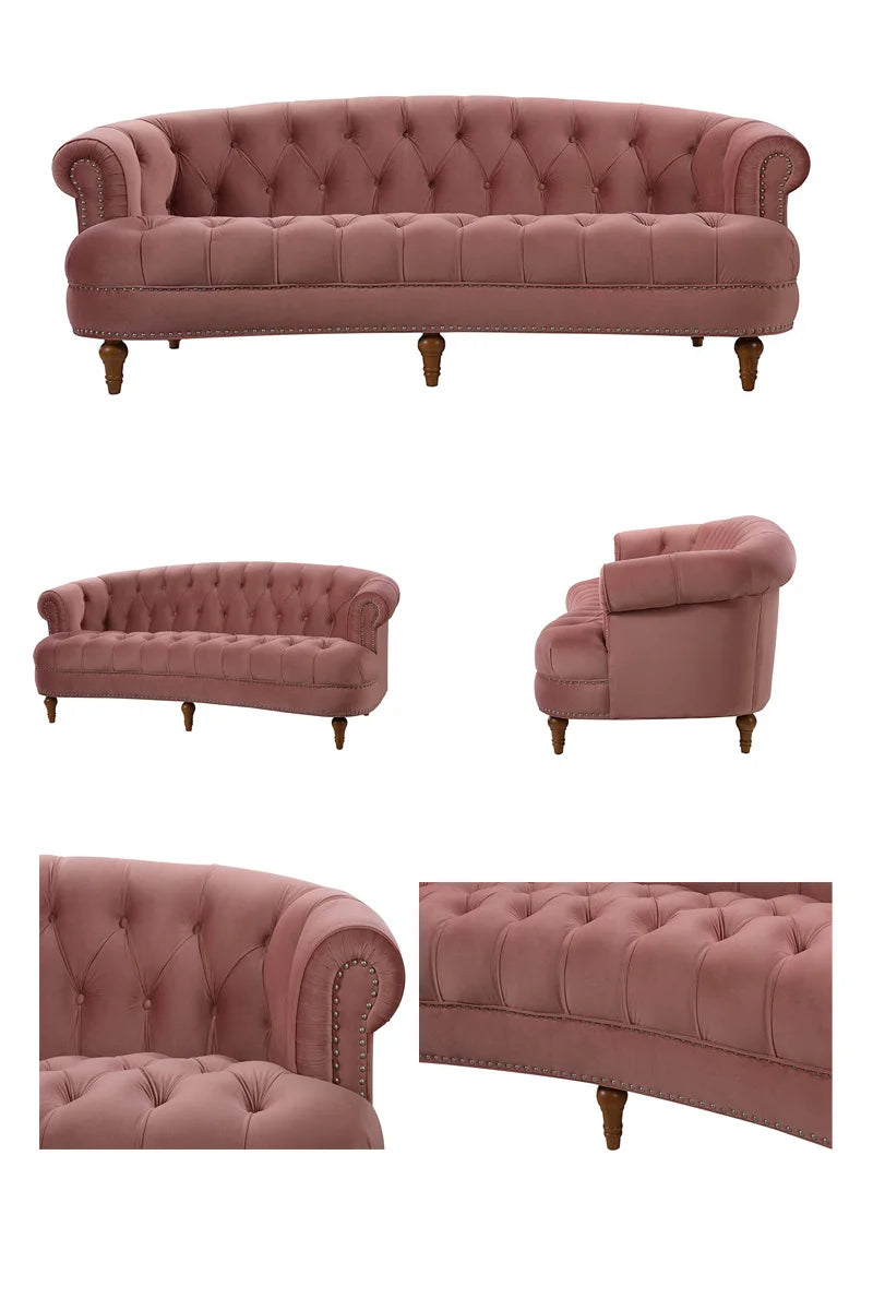 Velvet Sofa 3-Seat: Luxurious Upholstered Couch for Living Room, Hotel & Apartment