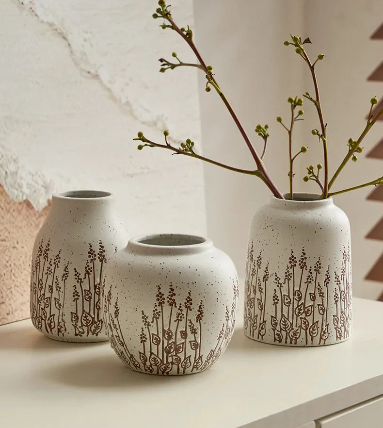 Countryside Ceramic Lavender Vase - Small Decorative Flower Vase