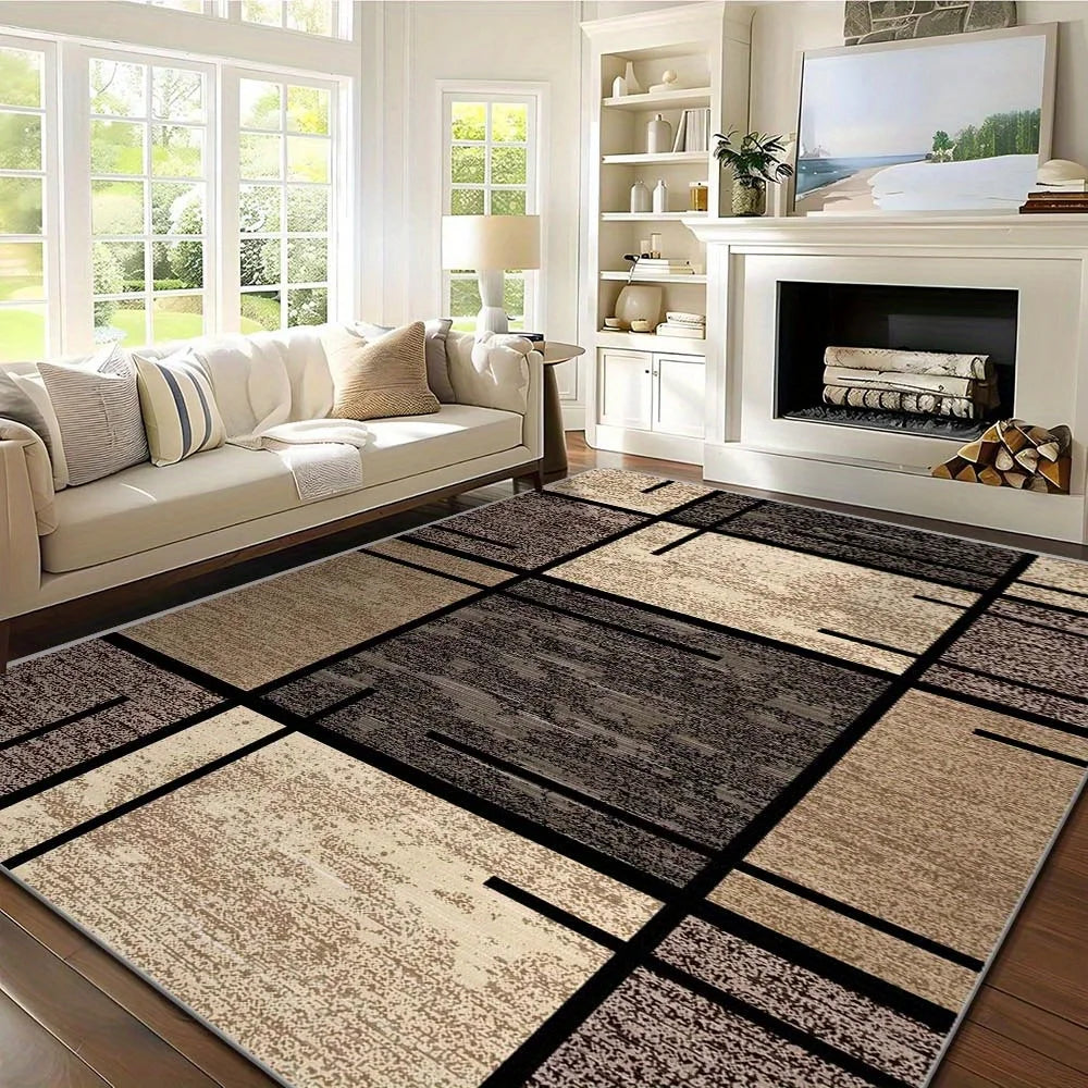Geometric Area Rug - Luxury Crystal Velvet