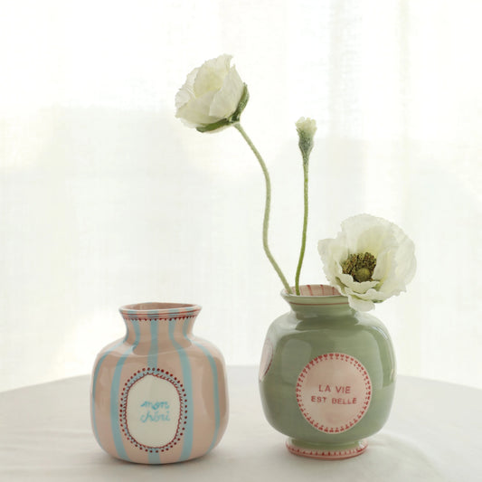 Candy Color Ceramic Bud Vase - Small Decorative Flower Vase