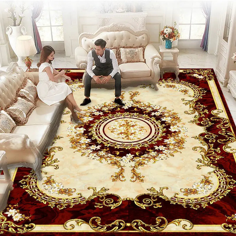 Traditional Floral Medallion Rug – Ornate Persian-Style Carpet for Living Room