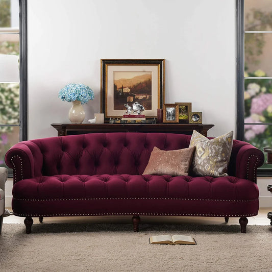 American Velvet Burgundy 123 Sofa Combination Hotel Apartment Beauty Nail Art Clothing Store Shopping Mall Living Room Sofa
