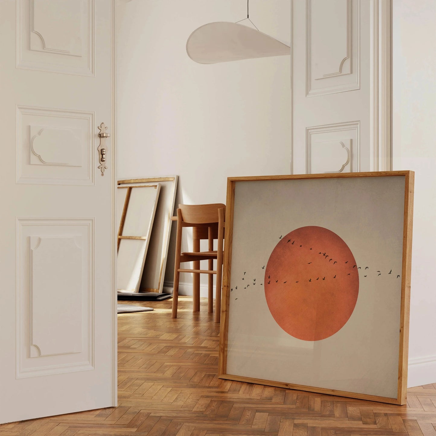 Captivating Blood Moon Wall Art Print - Square Canvas Landscape