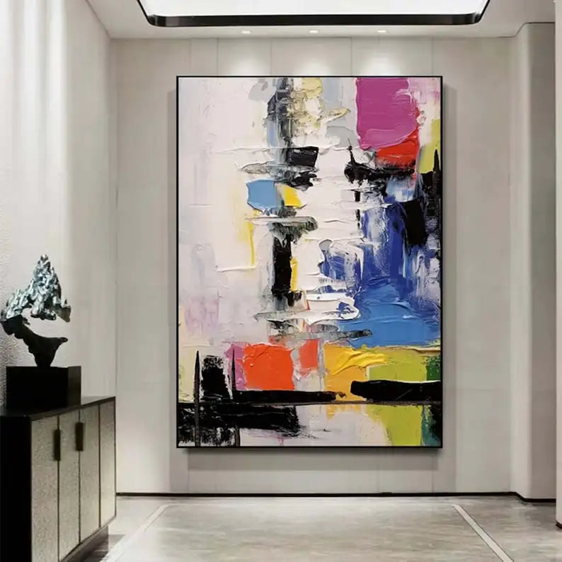 Original Contemporary Canvas Art Handmade Oil Painting Large Blue Abstract Wall Art Home Decor Painting For Living Room Bedroom