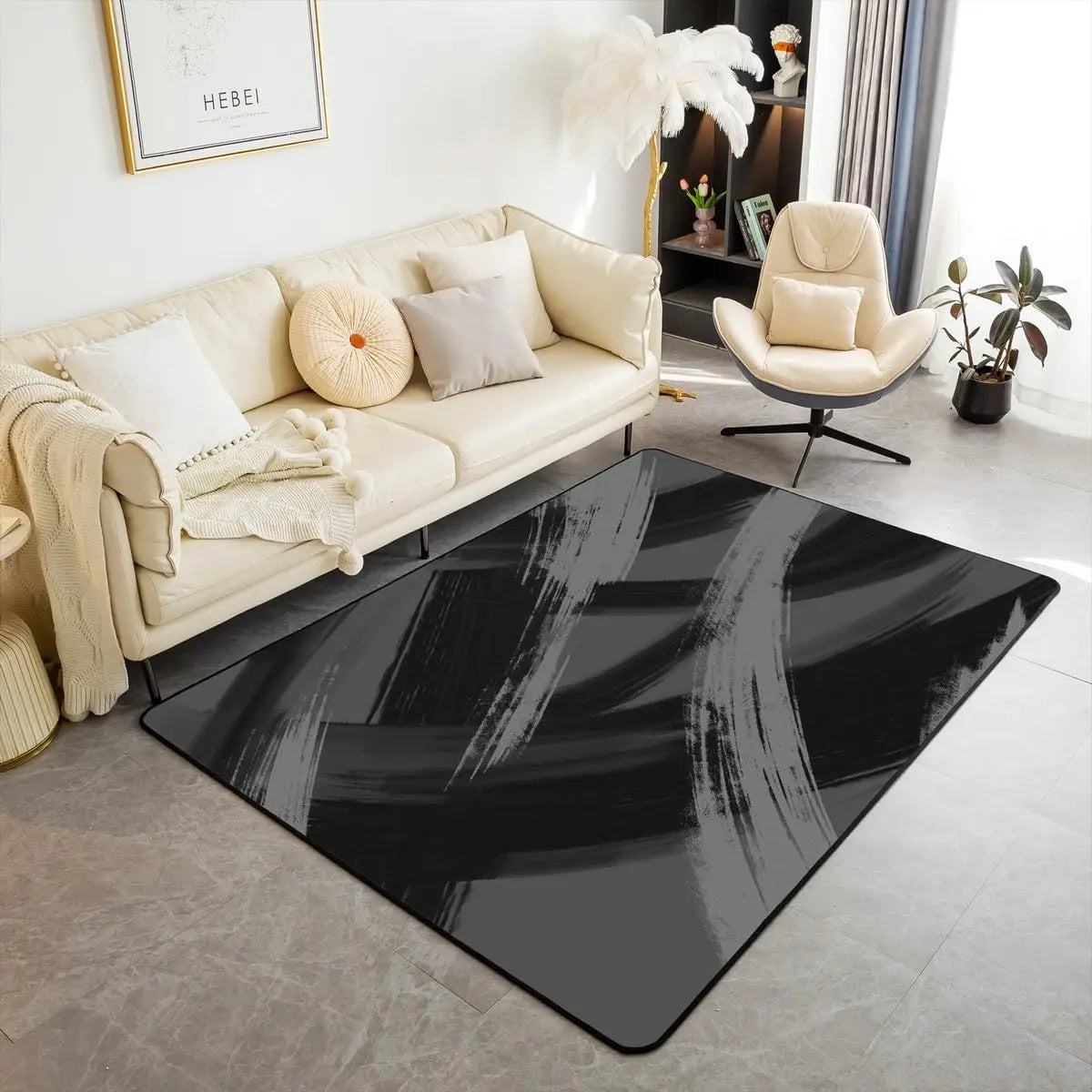 Modern Abstract Brushstroke Rug - Contemporary Art Carpet